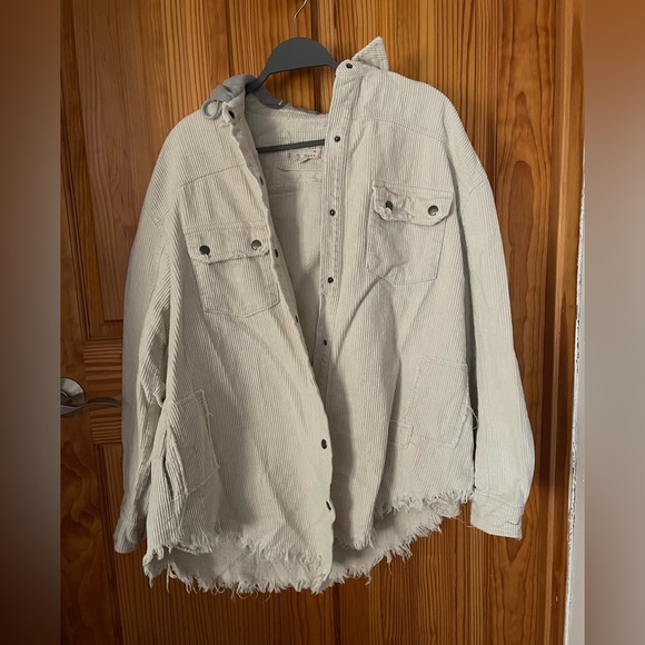 Corduroy jacket with hood - Picture 2 of 5